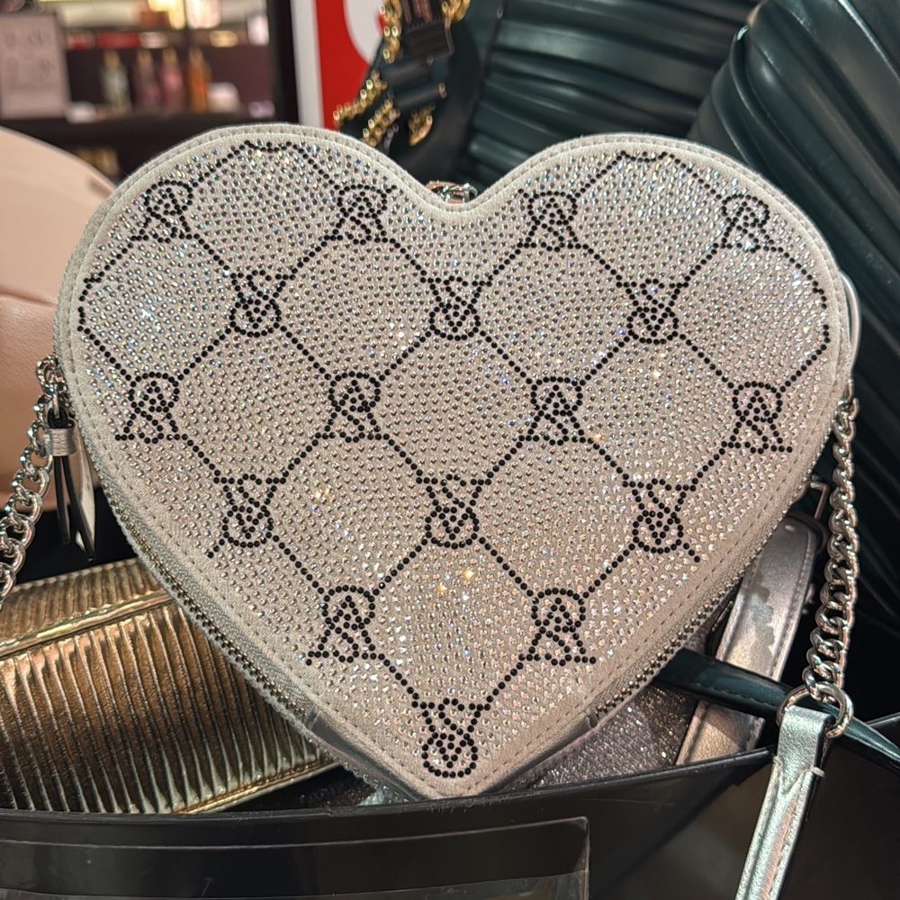 Victoria’s Secret Heart-Shaped Silver Bag